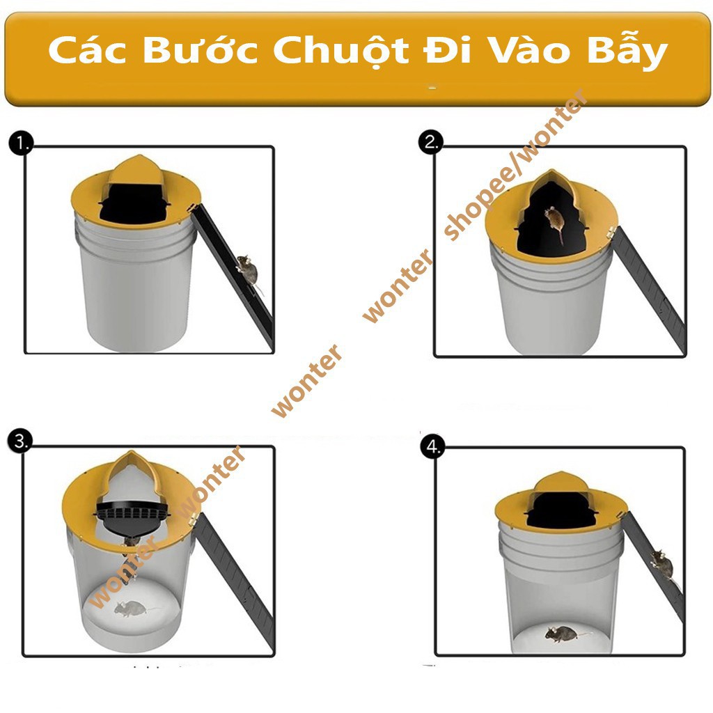 Bẫy Chuột Thông Minh Tự Động Thiết Kế Nắp Lật, Siêu Nhạy Có Thể Tái Sử Dụng (chỉ có nắp với cầu không có thùng)