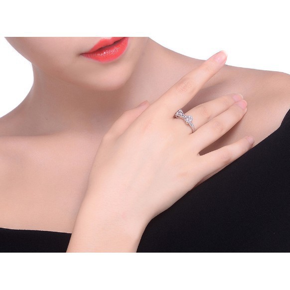 Nhẫn tinh thể bạc Plantinum Zircon thời trang