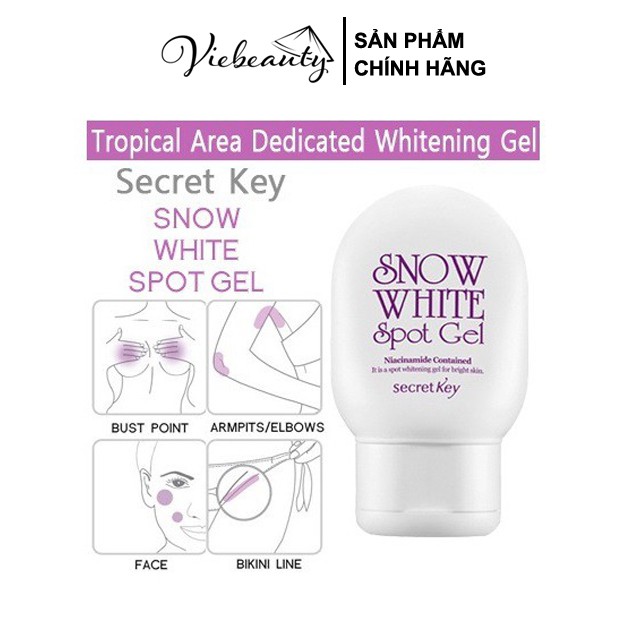 Kem Mờ Thâm Dưỡng Trắng Toàn Thân Cho Nách, Mông, Đầu Gối Secret Key Snow White Spot Gel 65gr - Khongcoson