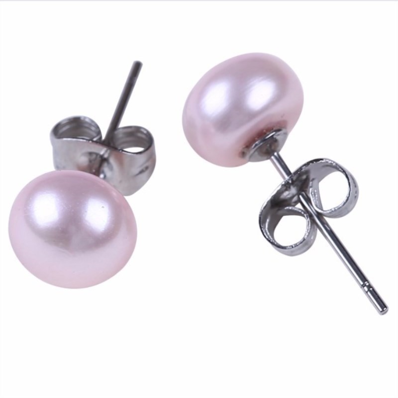 Đôi khuyên tai mạ bạc 925 đính hạt ngọc trai nước ngọt đáng yêu thời trang