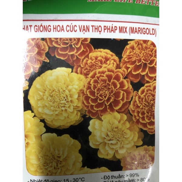 Hạt giống Cúc vạn thọ vàng chanh / vàng Cam / Mix 🌱