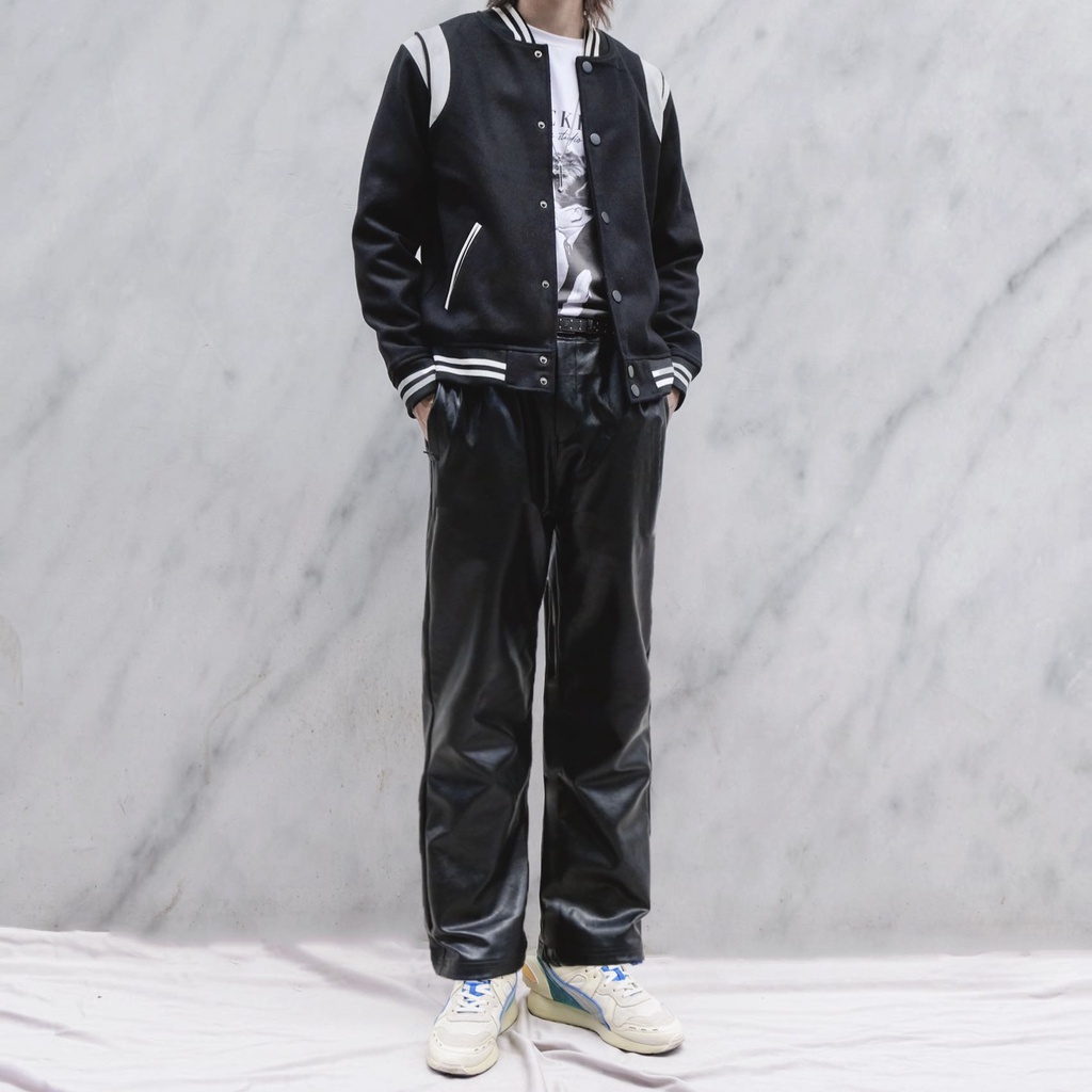Quần da dáng rộng baggy/trouser THEMAZE