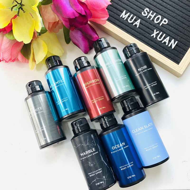 Xịt khử mùi toàn thân Bath &amp; Body Works Men's Collection nhiêu mùi, 104g