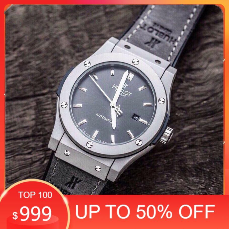 [Siêu Phẩm 2021] Đồng hồ nam hublot mặt trơn dây da cao cấp bảo hành 12 tháng (201) - Dongho.nam.hublot