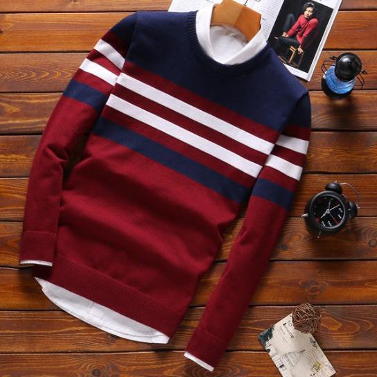 Áo Sweater Dệt Kim Cổ Khóa Kéo Thời Trang Cho Nam D2364