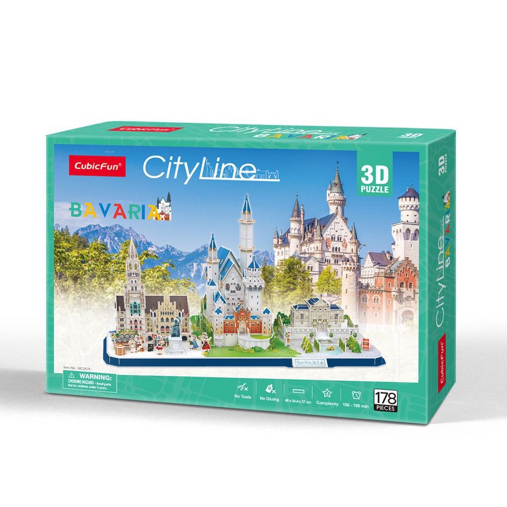 Mô hình giấy 3D CubicFun - City Line Bavaria - Đức - MC267h