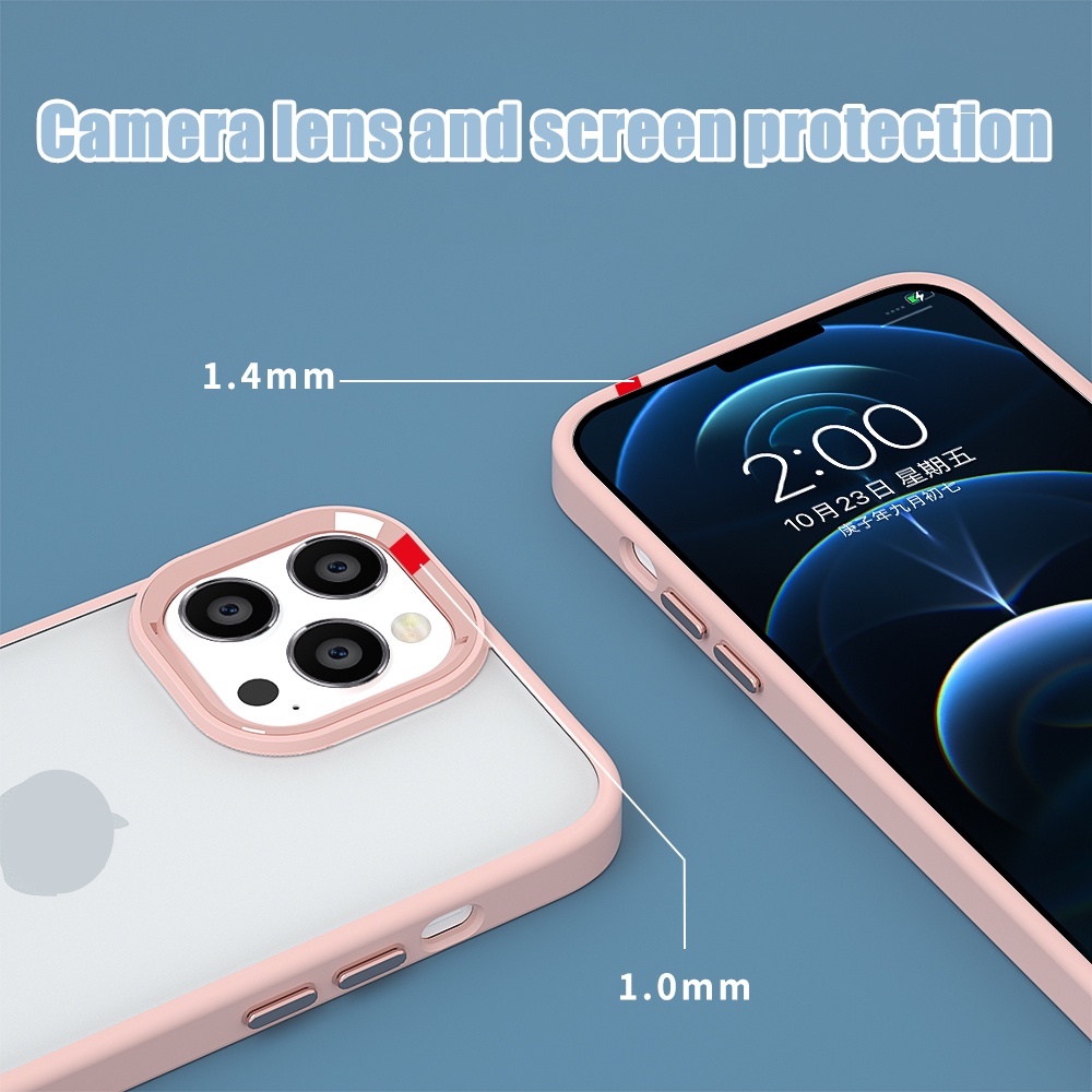 Ốp Điện Thoại Trong Suốt Chống Sốc Bảo Vệ Camera Bằng Kim Loại Sang Trọng Cho iphone 13 Pro MAX 12 Pro MAX 11 Pro XS MAX XR X 7 8 Plus