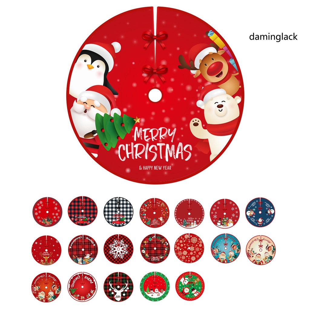 Tấm lót cây thông noel hình tròn bằng vải flannel