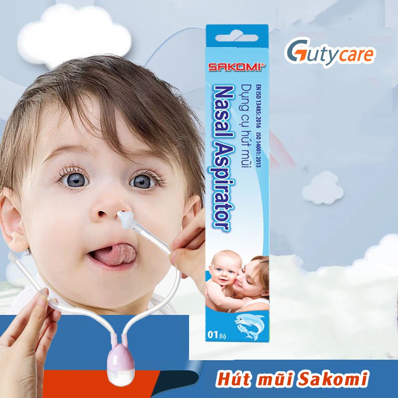 ✅ Dụng Cụ Hút Mũi Cho Bé (Ống Hút Mũi Dây 2 đầu): Nasal Aspirator SAKOMI (an toàn với trẻ sơ sinh) -VT0249