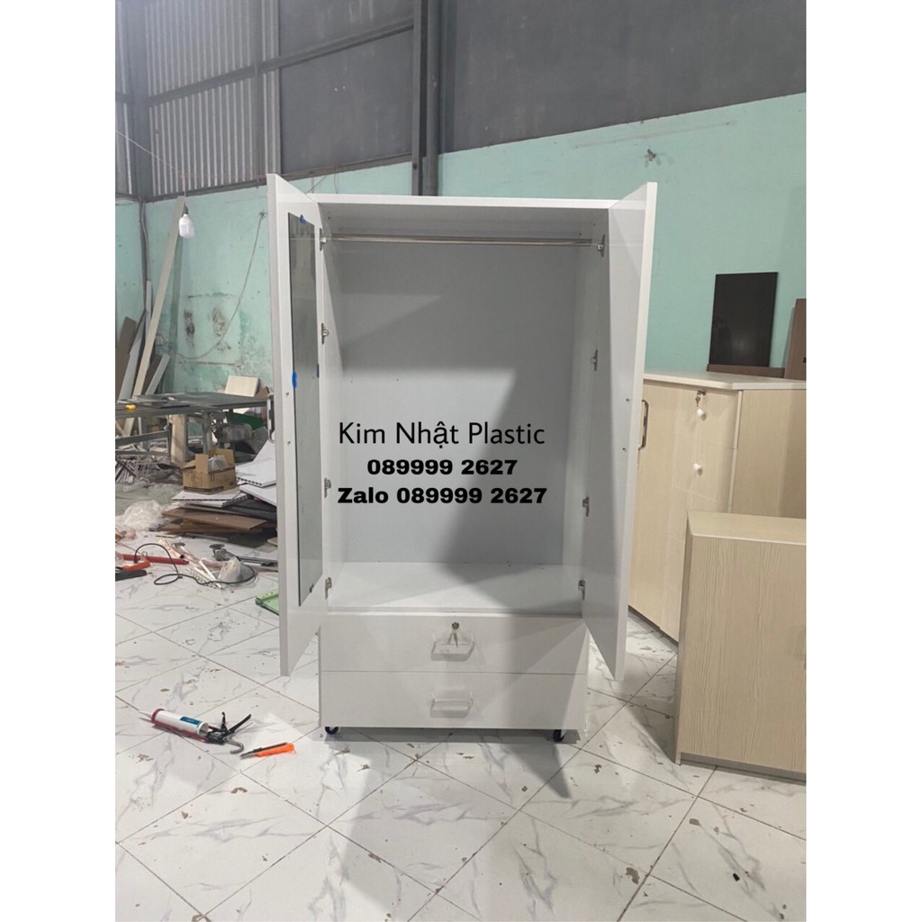 Tủ nhựa Đài Loan 2 cánh 2 ngăn kéo dán chỉ cực đẹp FREESHIP- CỰC RẺ | BigBuy360 - bigbuy360.vn