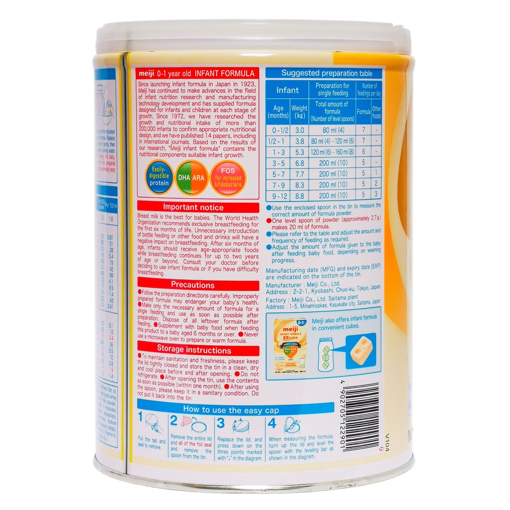 [CHÍNH HÃNG] Sữa Bột Meiji 0-1 Infant Formula Hộp 800g