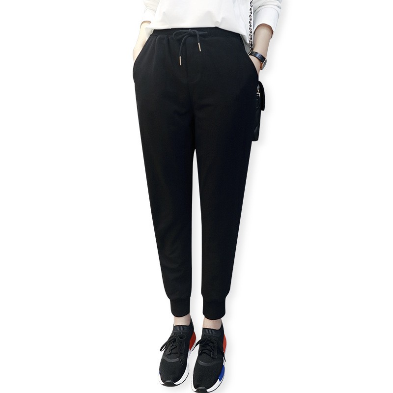 Quần Jogger Len Tăm Nữ 🌺 Quần cạp chun dây rút tùy chỉnh cá tính style Korea 2 màu XÁM | ĐEN SIÊU HOT 🌺 | BigBuy360 - bigbuy360.vn
