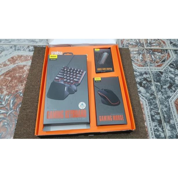 Bộ sản phẩm hỗ trợ chơi Game Baseus GAMO Mobile Game Suit (Combo Chuột +Bàn phím cơ+Adaptor cho Game thủ PUBG/Liên Quân) | BigBuy360 - bigbuy360.vn