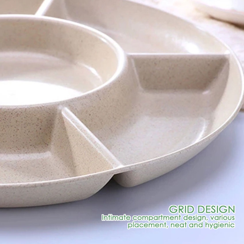 1 Đĩa Đựng Thức Ăn 6 Ngăn Tiện Lợi