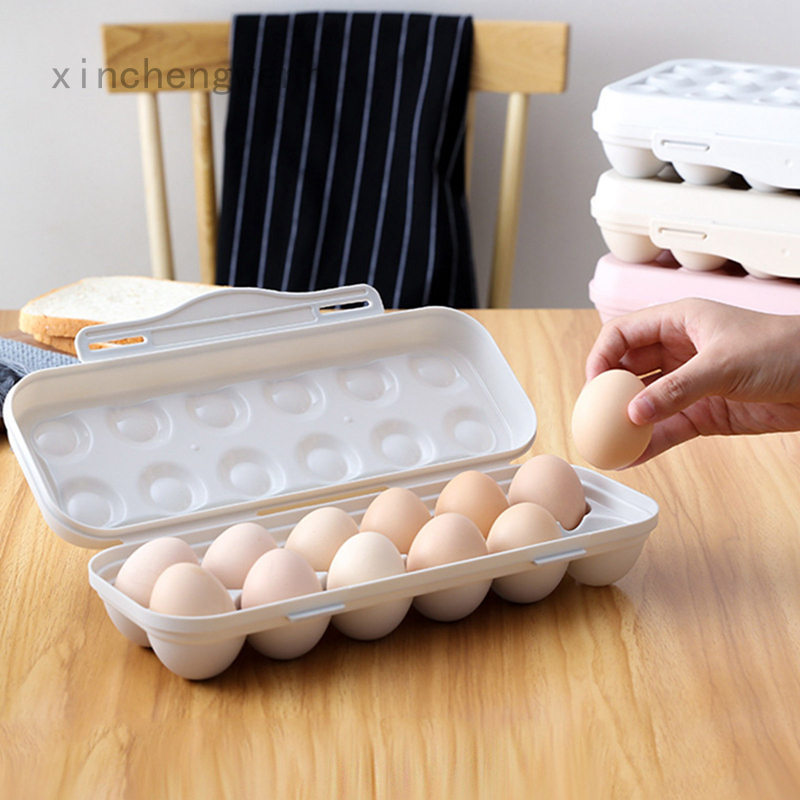 Khay Nhựa Trong Suốt Đựng Trứng 18 Ngăn Có Nắp Và Tay Cầm Cho Tủ Lạnh Nhà Bếp