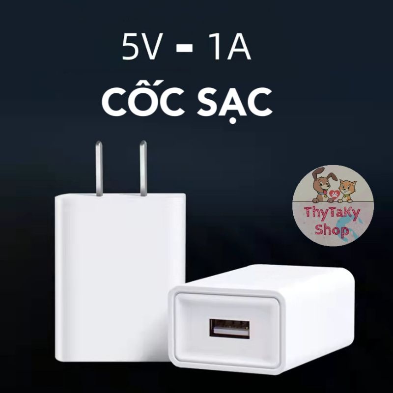 cốc sạc chuẩn 5v1a màu trắng