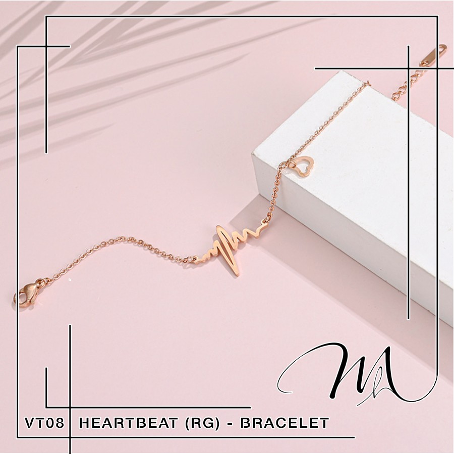 Lắc tay nữ nhịp tim phong cách Hàn Quốc Titan không gỉ - VT08