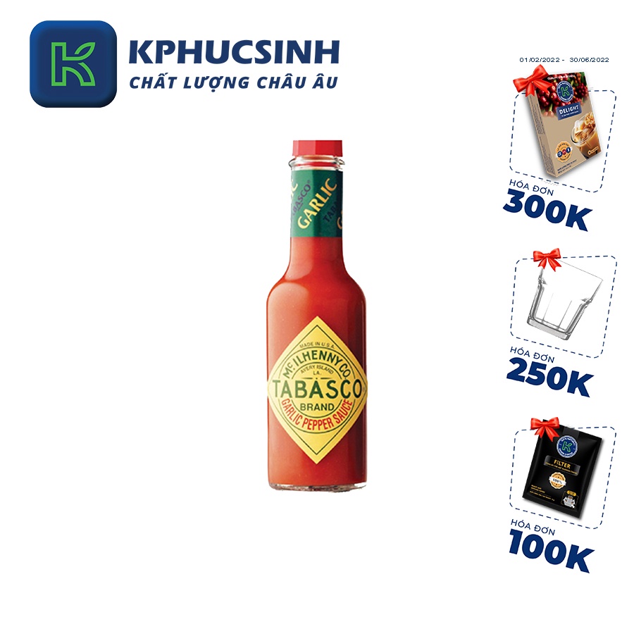 Sốt ớt tỏi hiệu Tabasco 60ml KPHUCSINH - Hàng Chính Hãng