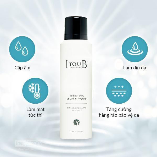 Toner Xịt Khoáng Làm Mát, Dịu Da Tức Thì, Dưỡng Da  5in1 IyouB Sparkling Mineral Toner 160ml