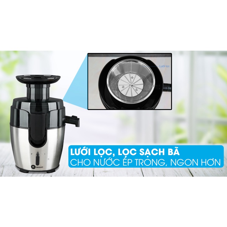 [Thanh lý hàng trưng bày 80%-90%] Máy ép trái cây cao cấp Mishio MK197 400W (tặng cối sinh tố + cối xay khô)