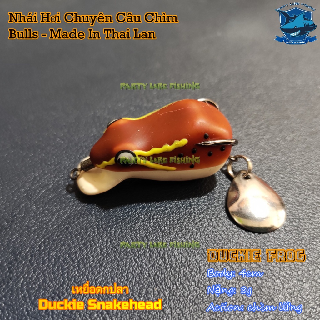 Mồi câu cá lóc - Nhái hơi Duckie Frog - chuyên câu chìm - Made in Thai Lan - Câu được cả chẽm,chim...