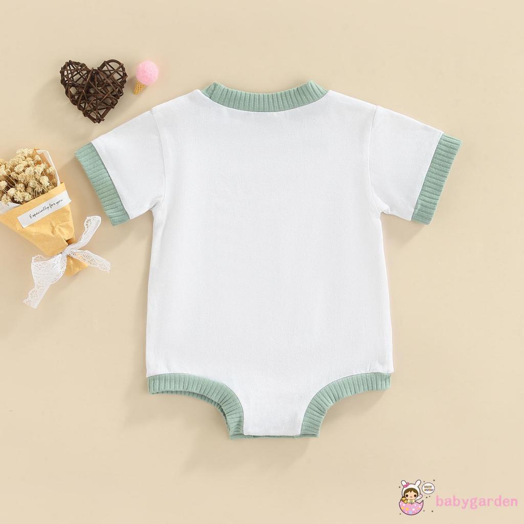 Áo Liền Quần Ngắn Tay Cổ Tròn Thời Trang Mùa Hè Cho Bé 0-12 Tháng Tuổi