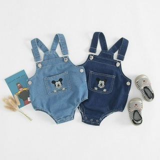 Quần Yếm Denim Hình Chuột Mickey Cho Bé