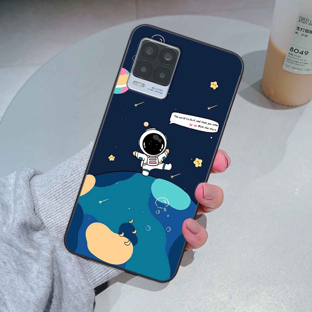 Ốp Realme 8 in hình vũ trụ, phi hành gia bầu trời cute dễ thương