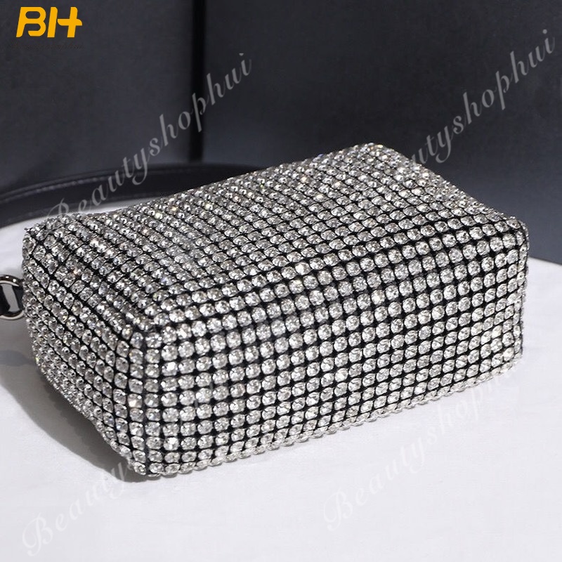 Túi Đeo Vai Vuông Nhỏ Xinh Đính Đá Lấp Lánh Thời Trang Mới 2022 Cho Nữ
