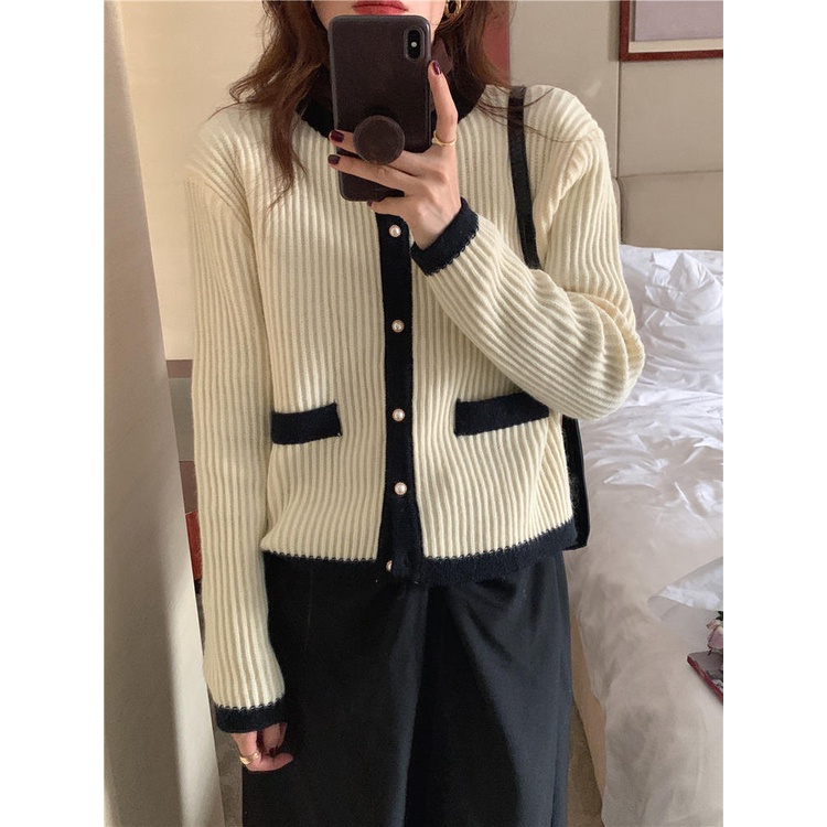Áo khoác cardigan dài tay cổ tròn xinh xắn dành cho nữ 46716