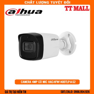 {NGHE XA 30M} Camera TÍCH HỢP MIC THU ÂM thân HDCVI 4MP DAHUA HAC-HFW1400TLP-A-S2 Hàng chính hãng bảo hành 2 năm