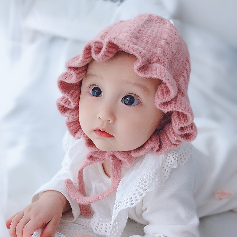 Mũ Len Giữ Ấm Màu Sắc Đơn Giản Cho Bé