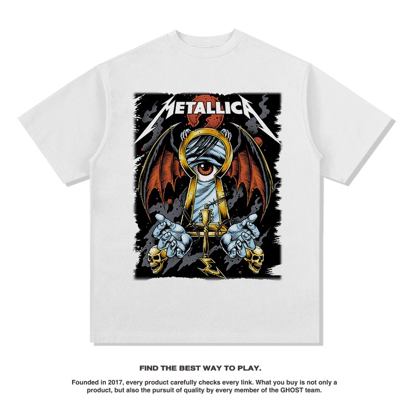 Áo Thun Tay Ngắn Cổ Tròn In Hình Ellen Metallica Thời Trang Vintage