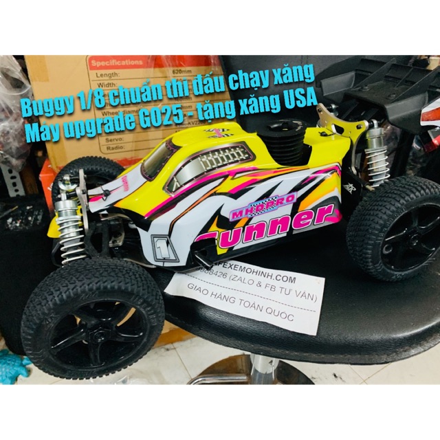 Xe điều khiển chạy xăng buggy size to 1/8 Gunner chuẩn thi đấu