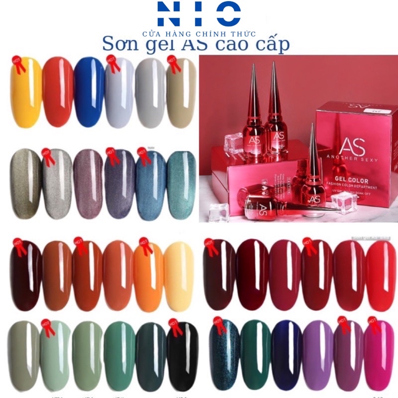 Sơn gel AS cao cấp mã 001 - 040 ( chai đỏ - bảng 84 B )