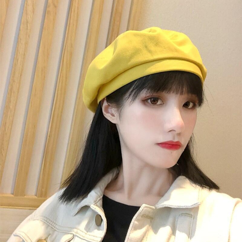 Mũ Beret Denim Thời Trang Mùa Đông Phong Cách Vintage Dành Cho Nữ