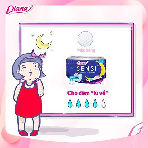 Bộ 6 gói băng vệ sinh diana sensi cool fresh siêu mỏng cánh mát lạnh gói 8 miếng