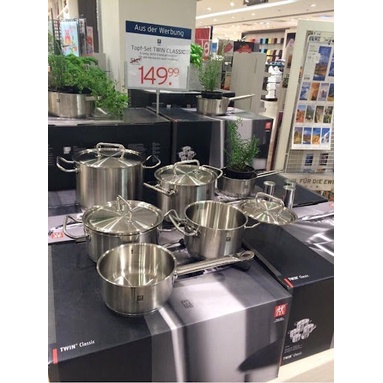 Bộ nồi ZWILLING TWIN CLASSIC set 5 món - Vung thép