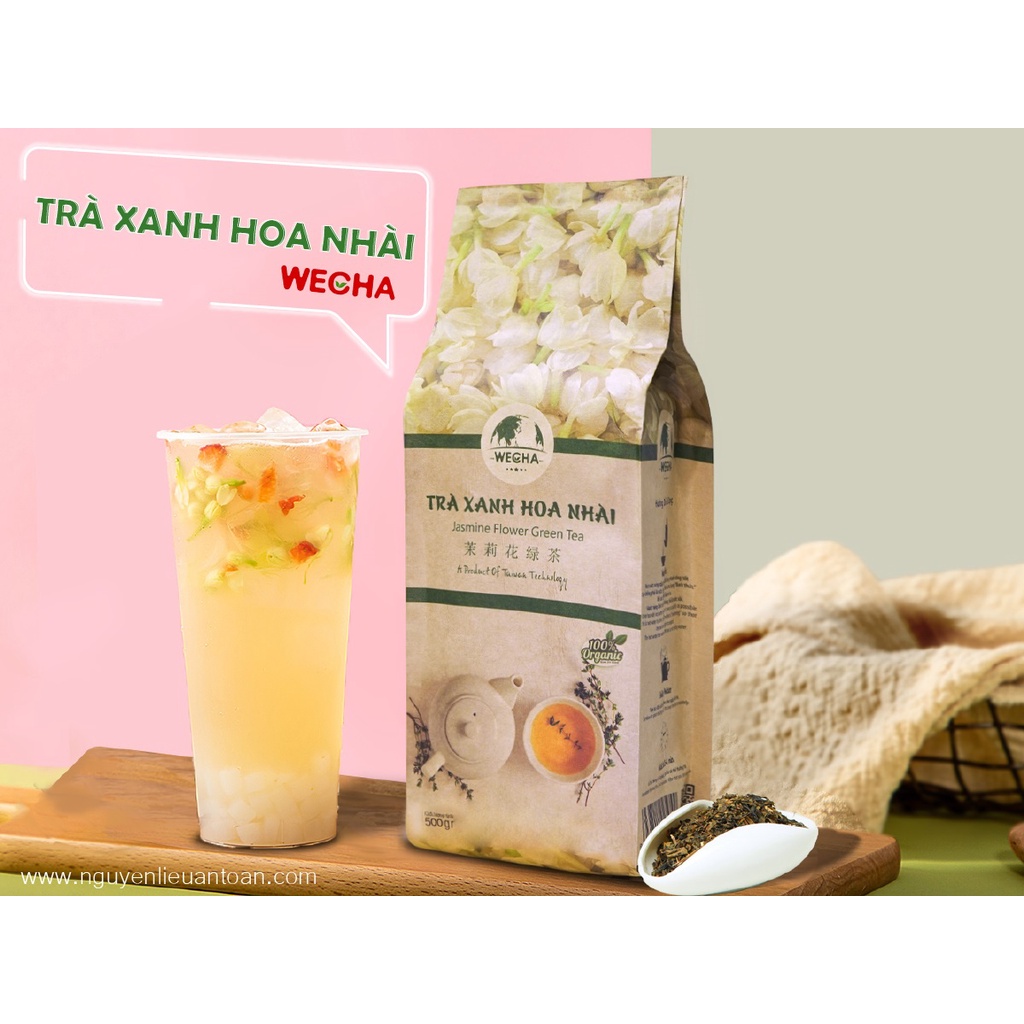 Trà Xanh Hoa Nhài Wecha, Trà Lài, Trà Nhài, Lục Trà, Thương Hiệu Wecha Cao Cấp 500gr Tinh Hoa Trà Việt
