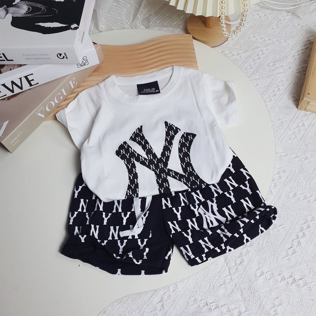 Bộ Cộc Tay Cho Bé Trai, Bộ Quần Áo Bé Trai In Chữ N Y Cho Bé Chất Cotton Cực Mát - ROSY KIDS