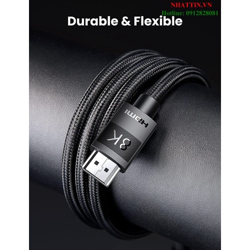 Cáp HDMI 2.1 dài 0,5M 8K@60Hz 48Gbps hỗ trợ HDR eARC Ugreen 40493