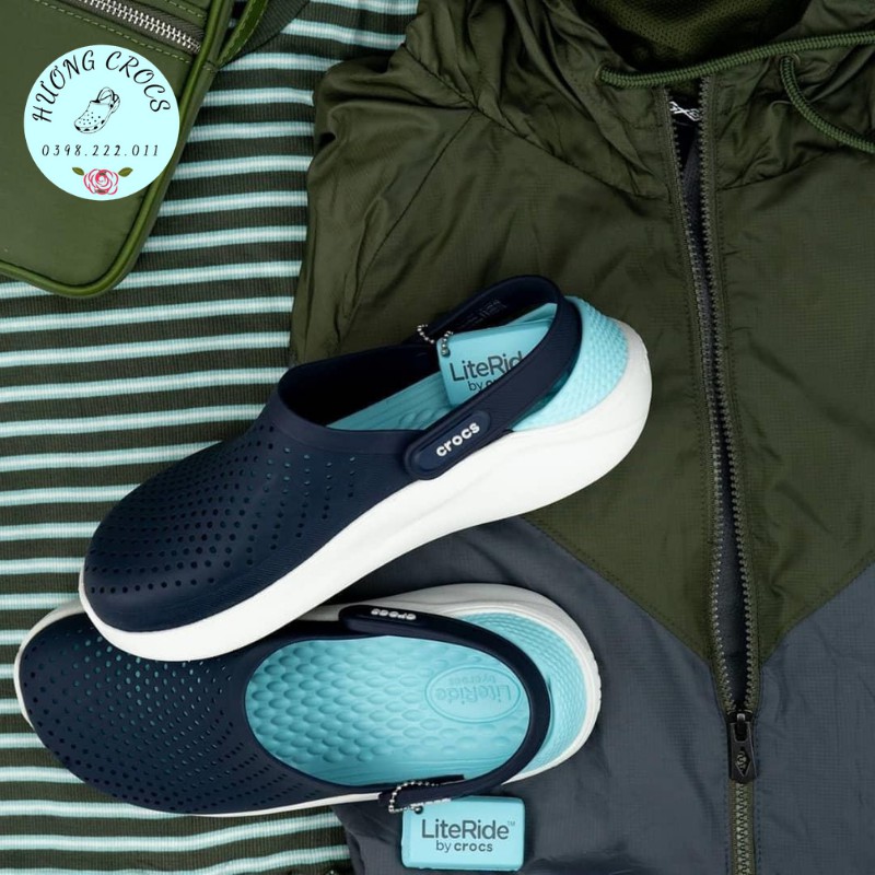 Dép sục Cross Literide Navy xanh ngọc cá tính cho nam nữ