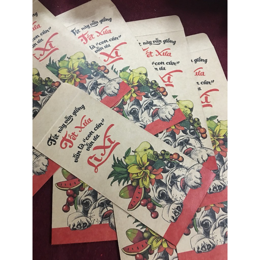 LÌ XÌ HANDMADE MẪU K1 ( 1 XẤP 10 TỜ - CHỌN MẪU INBOX SHOP )