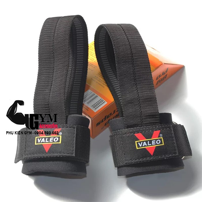 Dây kéo lưng Valeo Kèm Cuốn Cổ Tay Cao cấp Lifting Straps Valeo hỗ trợ tập thể hình, tập gym