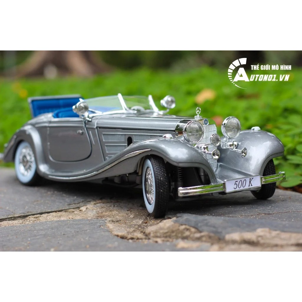 MÔ HÌNH XE MERCEDES BENZ 500K TYP SPECIAL ROADSTER 1936 GREY 1:18 MAISTO 3996