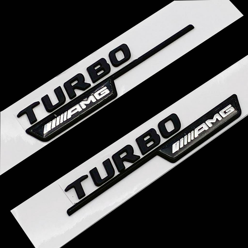 FENDER 1 Cặp Nhãn Dán Chữ Turbo AMG 3D Bằng ABS Trang Trí Thân Xe Hơi Mercedes Benz