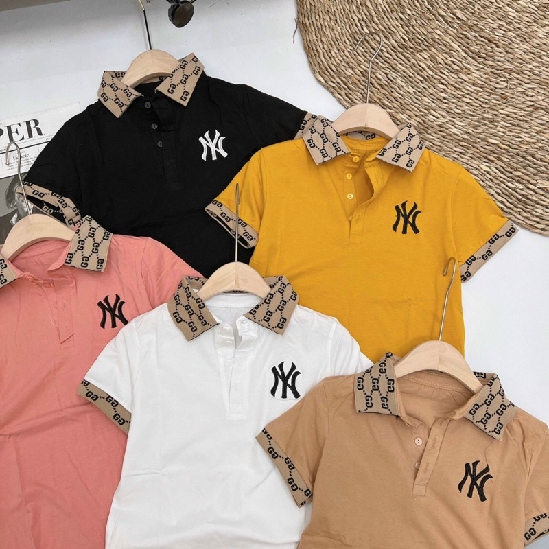 Áo thun polo VANA áo thun nữ thêu chữ NY chất coton - sp 2