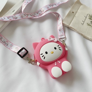 Túi đeo chéo mini Silicon hình HELLO KITTY,MELODY,THỎ dễ thương phong cách Hàn Quốc cho bé gái