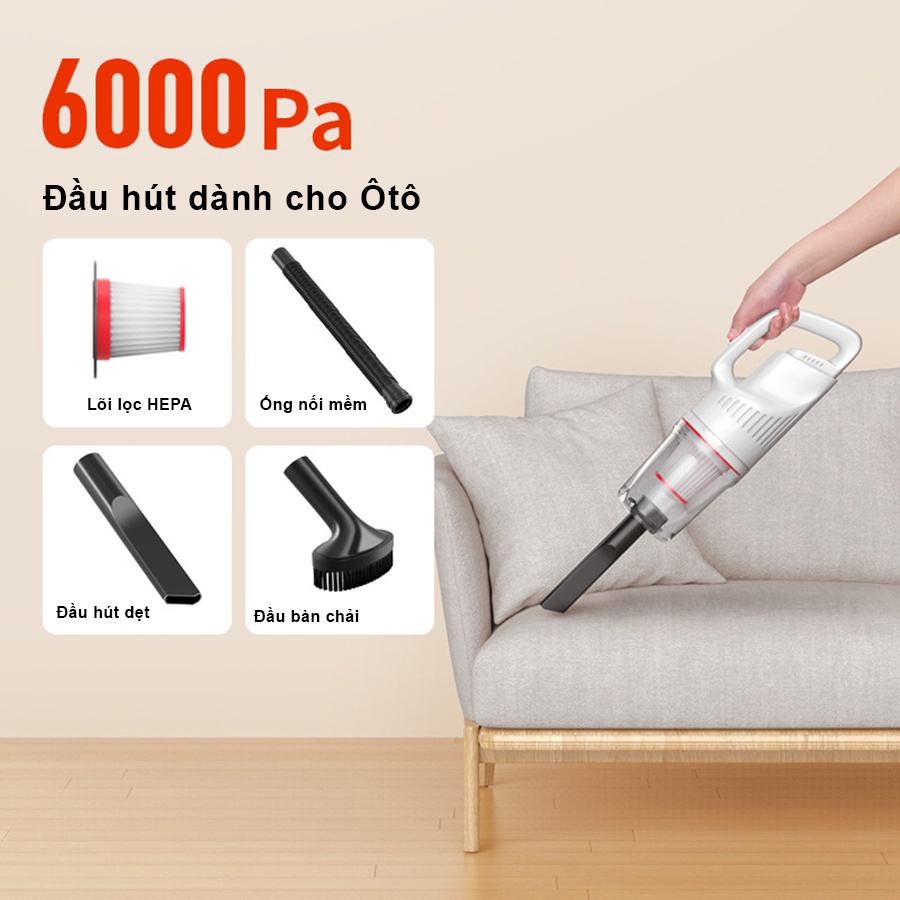 [TẶNG THẢM LAU CHÂN] Máy hút bụi cầm tay gia đình Rowanto không dây, sạc USB - Hàng chính hãng - Bảo hành 24 tháng
