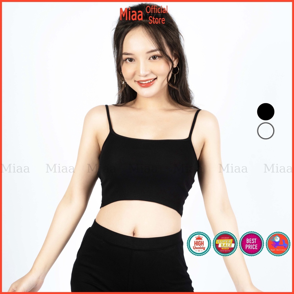 Áo hai dây croptop nữ dáng ôm siêu xịn xò, áo 2 dây nữ croptop đẹp vải cotton co dãn | BigBuy360 - bigbuy360.vn